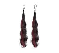 Parrucca sintetica da donna con capelli ricci e autoavvolgenti, 2 pezzi, anello da 18 pollici, chignon morbido naturale for uno styling senza sforzo(Color5)