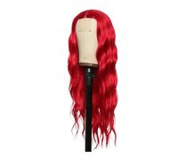 Parrucca sintetica da donna, con riga centrale, lunga e ondulata, rossa, da 26 pollici, for feste di Halloween e cosplay. per Donne Affascinanti