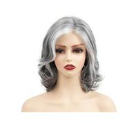 Parrucca sintetica da donna, di media lunghezza, riccia, con frangia laterale, comoda e traspirante, for feste, uso quotidiano, adatta anche ai principianti. Topper per Capelli da Donna