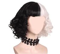 Parrucca Sintetica Da Strega In Bianco E Nero - Testa Yin-Yang Cosplay For Feste Anime Di Halloween Capelli Finti