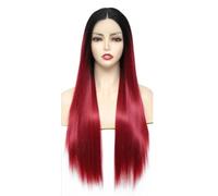 Parrucca sintetica del merletto di colore Ombre parrucche dei capelli della parte centrale morbida diritta da 26 pollici per le donne bianche