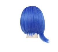 Parrucca sintetica for capelli corti tristezza 1pc Cosplay blu dritto for bambini con occhiali dentro e fuori parrucche finte for le donne(Sadness Wig)