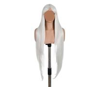 Parrucca sintetica for cosplay con frangia, lunga e liscia, sfumata, bionda, for donne, colore nero(56E)