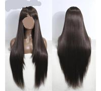 Parrucca sintetica for cosplay con frangia, lunga e liscia, sfumata, bionda, for donne, colore nero(I)