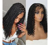 Parrucca Sintetica Intrecciata Con Scatola Parrucca Anteriore In Pizzo Parrucche Intrecciate Parrucca Dreadlock 12 "Parrucche Corte Senza Nodi Per Le Donne Nere