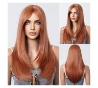 Parrucca Sintetica Lunga Con Frangia Parrucche Diritte A Strati For Le Donne Naturale Resistente Al Calore For Tutti I Giorni Facile Da Indossare(LC1154-1)