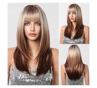 Parrucca Sintetica Lunga Con Frangia Parrucche Diritte A Strati For Le Donne Naturale Resistente Al Calore For Tutti I Giorni Facile Da Indossare(LC3032-1)