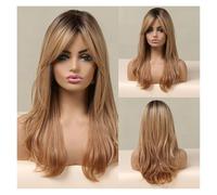 Parrucca Sintetica Lunga Con Frangia Parrucche Diritte A Strati For Le Donne Naturale Resistente Al Calore For Tutti I Giorni Facile Da Indossare(LC6140-1)