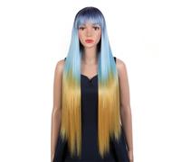 Parrucca Sintetica Lunga Diritta Da 34 Pollici Con Frangia Parrucca Ombre Per Le Donne Uso Quotidiano Capelli In Fibra Resistente Al Calore Q3TD-PU1-BL12-144Q 34inch