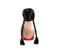 Parrucca sintetica lunga doppia intrecciata nera da 1 pezzo Serie TV Mercoledì Gioco di ruolo speciale for la festa in maschera