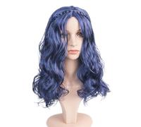 Parrucca sintetica lunga riccia anime Descendants 2 per cosplay anime, parrucche sintetiche per ragazze, donne e uomini