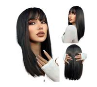 Parrucca sintetica multicolore arcobaleno per uso quotidiano, feste, cosplay - Acconciatura caschetto con frangia laterale(722-791-black)