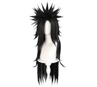 Parrucca sintetica nera super lunga e liscia per cosplay anime, per Halloween, feste a tema ed eventi Comic Con