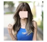 Parrucca Sintetica Ombre Marrone For Donna For Costume Moda Corpo Lungo Ondulato Evidenzia Parrucche Beigee Con Frangia Facile Da Indossare