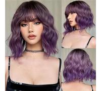 Parrucca Sintetica Ondulata Corta Bionda Nera Grigia Con Frangia Parrucca Per Capelli Bob Marrone Cenere Parrucca Per Capelli Cosplay Resistente Al Calore