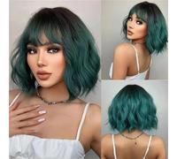 Parrucca Sintetica Ondulata Corta Bionda Nera Grigia Con Frangia Parrucca Per Capelli Bob Marrone Cenere Parrucca Per Capelli Cosplay Resistente Al Calore
