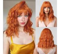 Parrucca Sintetica Ondulata Corta Bionda Nera Grigia Con Frangia Parrucca Per Capelli Bob Marrone Cenere Parrucca Per Capelli Cosplay Resistente Al Calore