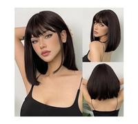 Parrucca sintetica Parrucca corta Bob corta Ombre rosa bionda resistente al calore con capelli naturali con frangia Parrucche sintetiche diritte Cosplay Lolita for donne nere Parrucca Cosplay(Color:WL