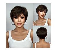 Parrucca sintetica Parrucca di capelli castani corti Parrucche sintetiche Lolita for donne Bob Natural Party Parrucche molto economiche Parrucca Cosplay