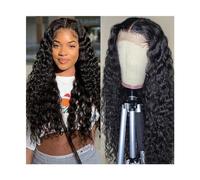Parrucca sintetica Parrucche con chiusura in pizzo a onde profonde 5X5 Capelli umani peruviani 14-40 pollici Glueless Pre pizzicate con capelli del bambino Parrucche di pizzo trasparenti ricci profond
