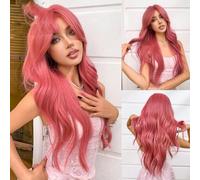 Parrucca sintetica Parrucche lunghe bionde bionde ondulate con frangia Festa cosplay quotidiana USA Resistente al calore per donne-BL8220-1-28 pollici-CINA-1 PC