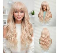 Parrucca sintetica Parrucche lunghe bionde bionde ondulate con frangia Festa cosplay quotidiana USA Resistente al calore per donne-BL8248-4-28 pollici-CINA-1 PC