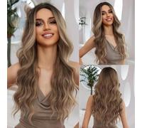 Parrucca sintetica Parrucche lunghe bionde bionde ondulate con frangia Festa cosplay quotidiana USA Resistente al calore per donne-BL8174-1-28 pollici-CINA-1 PC