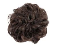 Parrucca sintetica per chignon a ciambella ondulata elastica in gomma scrunchie pezzi di capelli da donna coda di cavallo estensione dei capelli ricci avvolgere 4