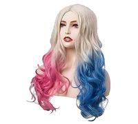 Parrucca sintetica per cosplay da festa in costume anime riccia di Harley Quinn