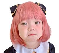 Parrucca sintetica per cosplay di Anya Forger Anime Party Costume di Spys Familys