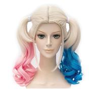 Parrucca sintetica per cosplay in costume da festa anime Harley Quinn