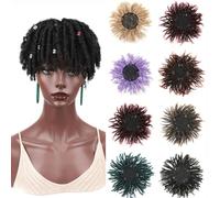 Parrucca sintetica per dreadlock da 15,2 cm, con clip sulla parte superiore, parrucchino corto per donne nere con capelli diradati (1B#)