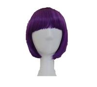 Parrucca sintetica resistente al calore corta ondulata per costume da cartone animato ruolo cosplay studentessa parrucchino-VIOLA-12 POLLICI