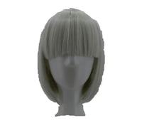 Parrucca sintetica resistente al calore corta ondulata per costume da cartone animato ruolo cosplay studentessa parrucchino-grigio argento-12 POLLICI