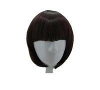 Parrucca sintetica resistente al calore corta ondulata per costume da cartone animato ruolo cosplay studentessa parrucchino-marrone-12 POLLICI