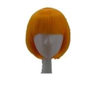 Parrucca sintetica resistente al calore corta ondulata per costume da cartone animato ruolo cosplay studentessa parrucchino-arancione-12 POLLICI