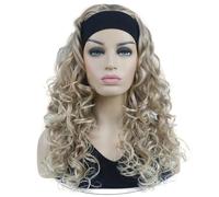 Parrucca Sintetica Riccia Con Riflessi Biondi Lunghi