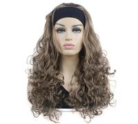 Parrucca Sintetica Riccia Con Riflessi Biondi Lunghi