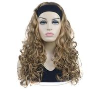 Parrucca Sintetica Riccia Con Riflessi Biondi Lunghi