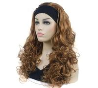 Parrucca Sintetica Riccia Con Riflessi Biondi Lunghi