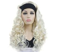 Parrucca Sintetica Riccia Con Riflessi Biondi Lunghi