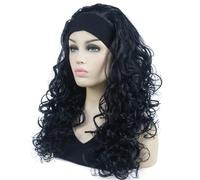 Parrucca Sintetica Riccia Con Riflessi Biondi Lunghi