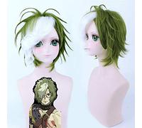 Parrucca sintetica soffice corta verde bianco mix Kabaneri della fortezza di ferro parrucca cosplay Ikoma fibra di resistenza al calore PL-452