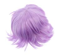 Parrucca sintetica viola a caschetto: parrucca corta unisex a strati appuntiti