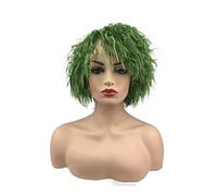 Parrucca Sintetico riccio corto verde for parrucche cosplay, parrucca naturale for uomo e donna for la festa quotidiana Donne
