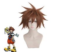 Parrucca Sora Kingdom Hearts III Parrucca corta marrone resistente al calore Capelli sintetici Anime Costume Parrucche Cosplay + Cappellino parrucca KUMZ1660