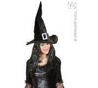 PARRUCCA STREGA CON STELLE HALLOWEEN CARNEVALE