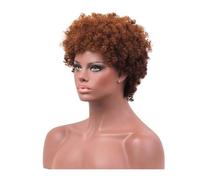 Parrucca Tagli di capelli da 10 cm Parrucche sintetiche afro ricce corte for donne nere Parrucche da donna afro-americane Parrucche da festa for uomo Donne