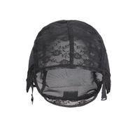 Parrucca tappi Accessori for parrucche: cuffia for parrucca beige nera for realizzare parrucche, retina for capelli regolabile, fascia elastica, intrecciata per capelli(S-black)