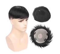 Parrucca Topper for capelli corti e lisci da uomo, veri umani | Nero naturale ideale for diversi tipi di capelli